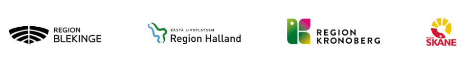 Logga för Region Blekinge, Region Halland, Region Kronoberg och Region Skåne