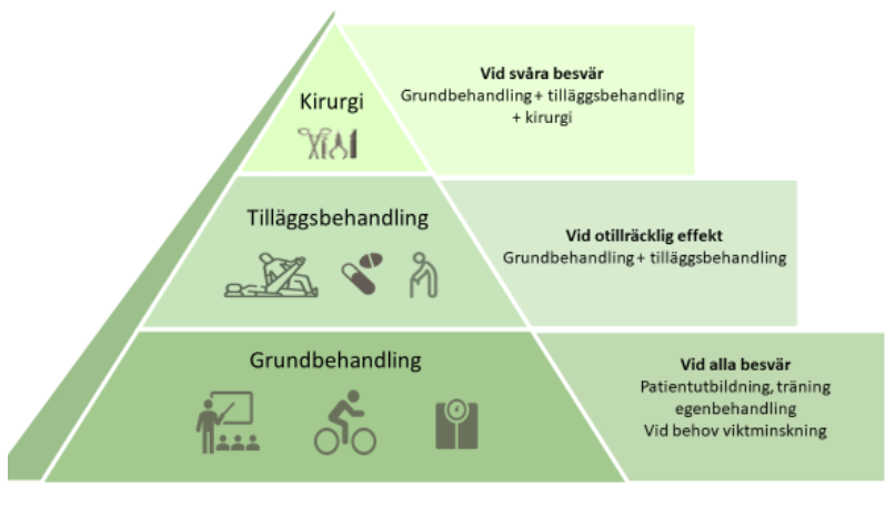 Behandlingspyramid vid höftledsartros, Socialstyrelsen