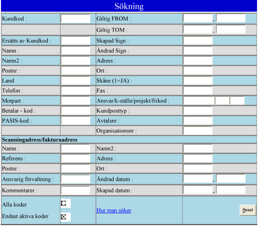 Kundkodsökning i kundkodregistret